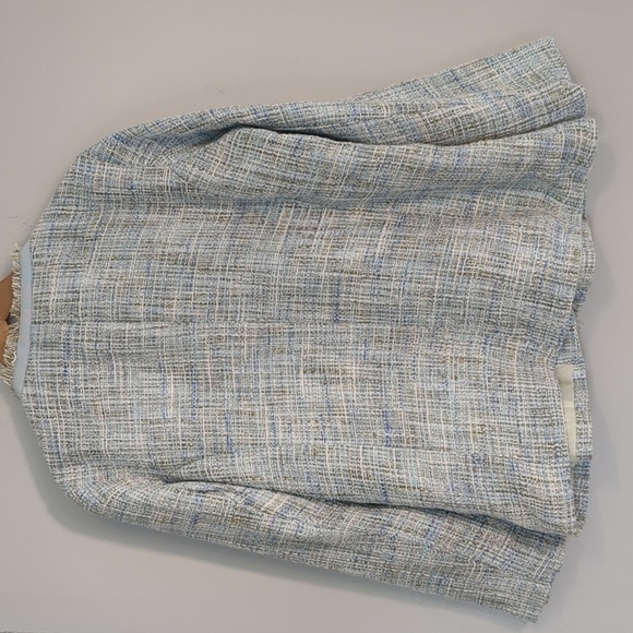 For Cynthia Tweed Blazer Women's SZ 2XL Jacket Blue Cream Corpcore Fringe Formal - Picture 4 of 11